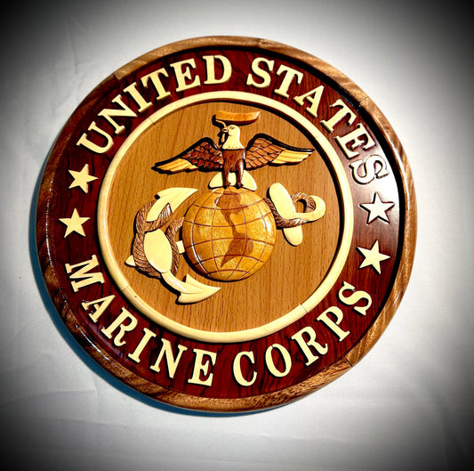 12" Marine Corps Wood Plaque