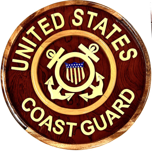 12" Coast Guard Wood Plaque
