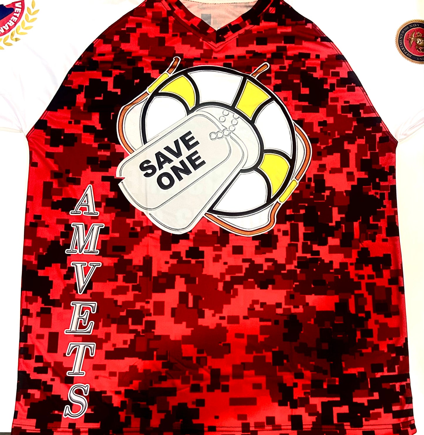 Red Short Sleeve: AMVETS ;IGY6 Shirt - Size 3XL