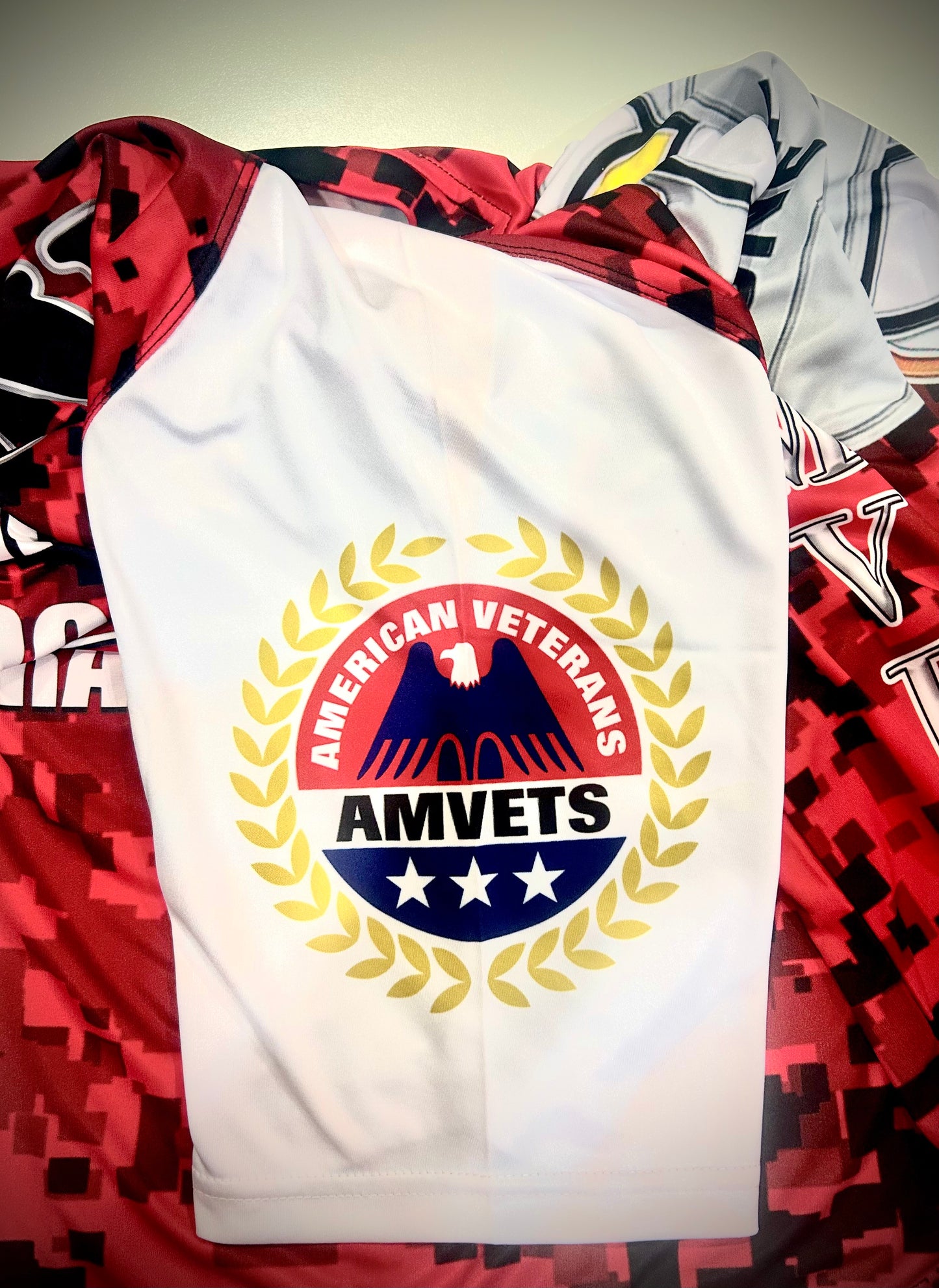 Red Short Sleeve: AMVETS ;IGY6 Shirt - Size 3XL